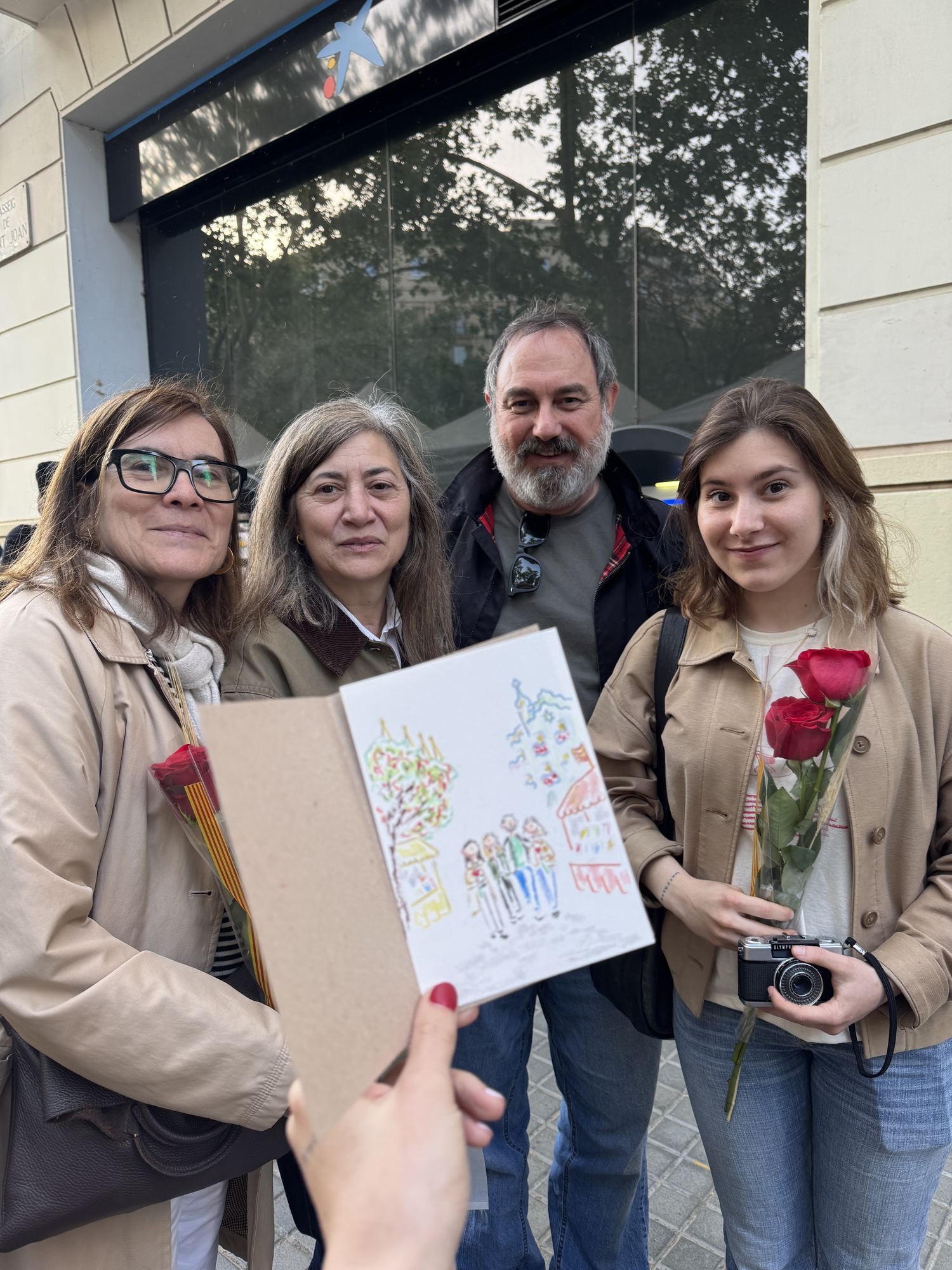 Retrato entregado durante la jornada de Sant Jordi